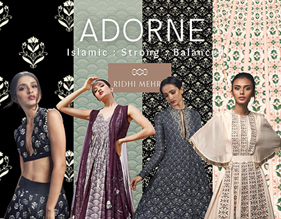 ADORNE for Ridhi Mehra: patterned occasionwear in dark and neutral tones