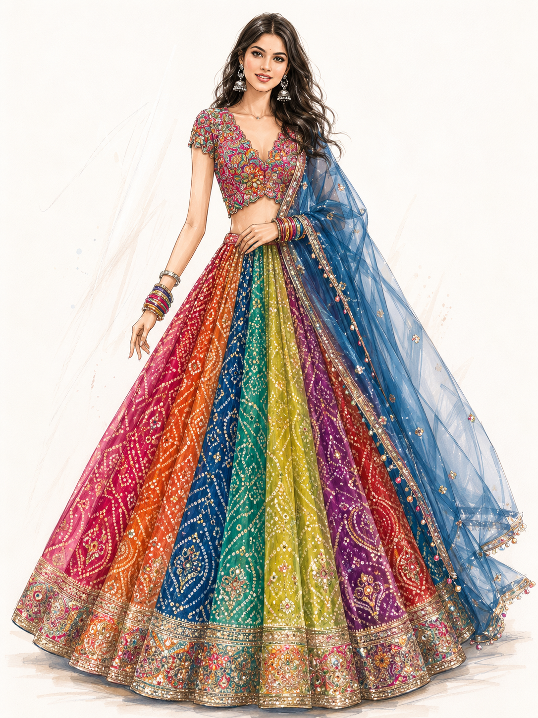 Rang bridal concept illustration from Surbhi’s saved archive