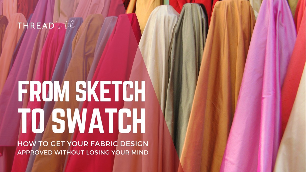 Fabric swatches and print-development references from The Thread Journal