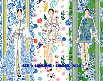 Sea and Sunshine: colourful printed womenswear illustrations by Surbhi Niteen